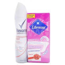 Дез. спрей Rexona 150мл. жен. Антибактериальная свежесть + Прокладки ежедн LIBRESS